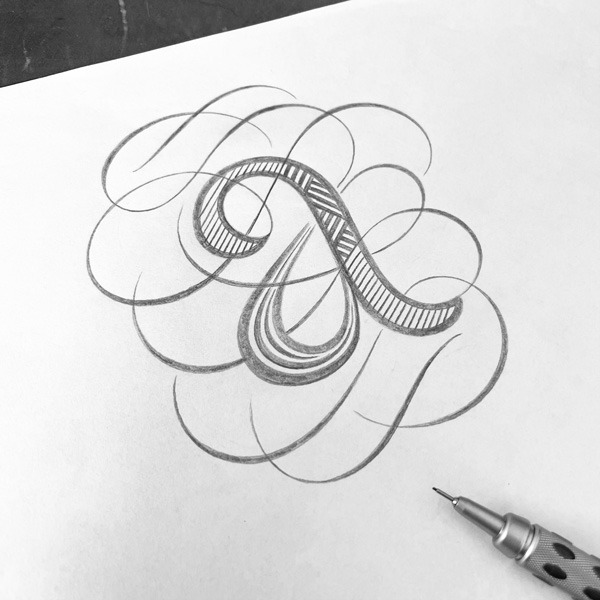 letter a with flourishes<br />
