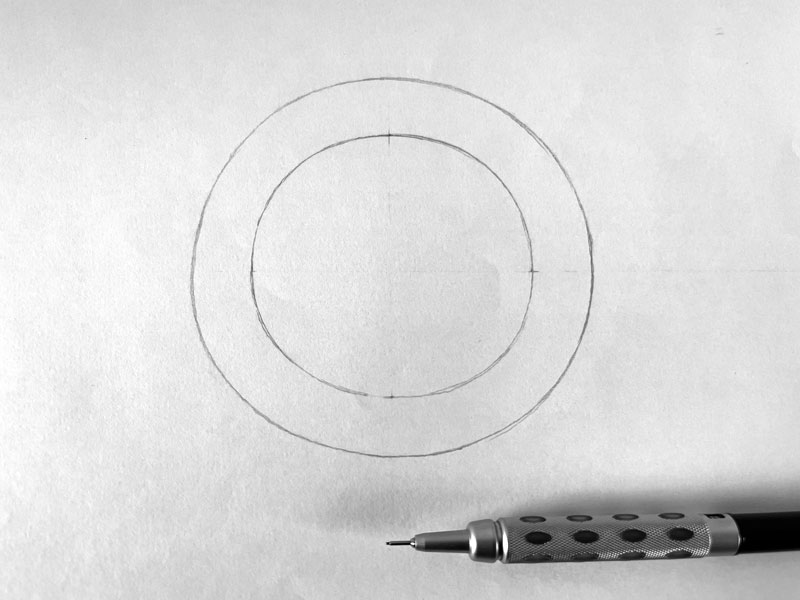 Two drawn circles