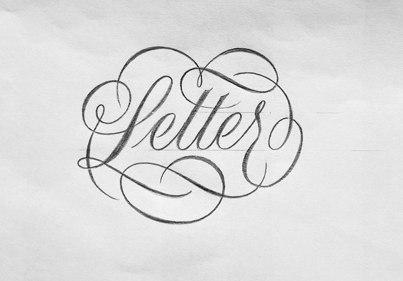 Letters drawn with flourishes