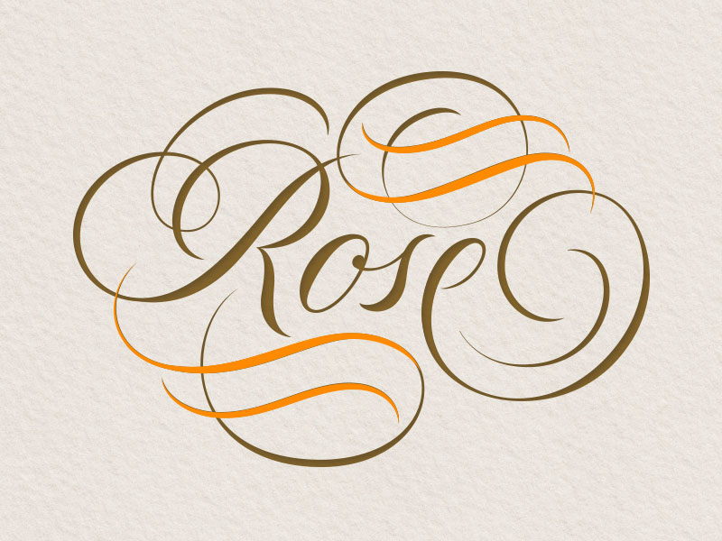 Rose with flourishes