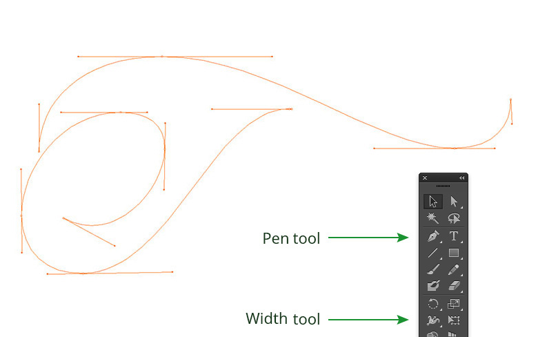 Vectors, Pen tool and Width tool